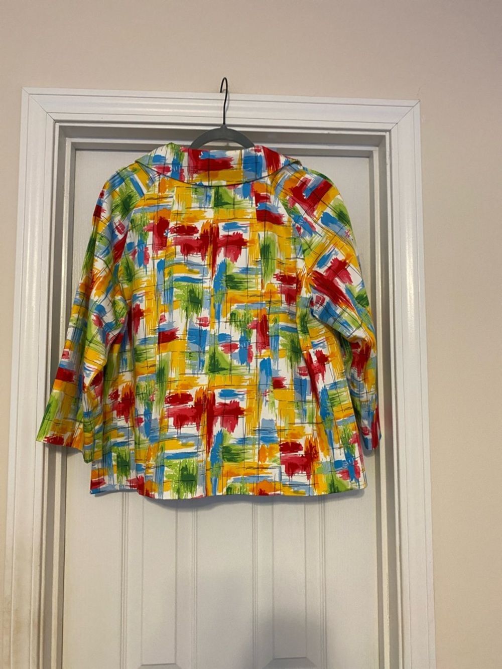 Women’s Appraisal size Large Colorful Brushstroke Crop Jacket - Multicolor - Picture 2 of 3